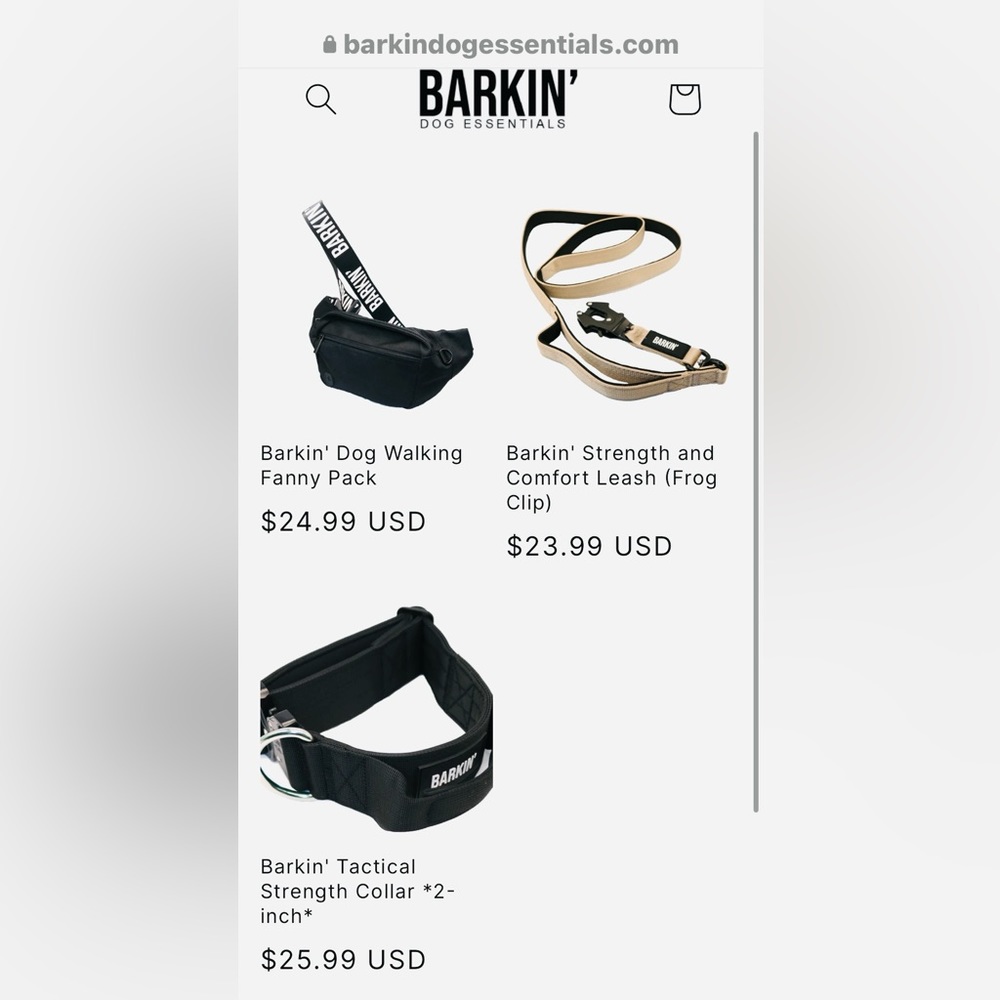 Dog Essentials. Collar leash bag..